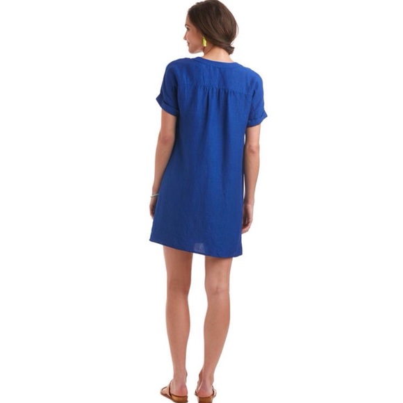 NWOT Vineyard Vines Blue Linen Rayon Dolman Dress - Picture 6 of 8